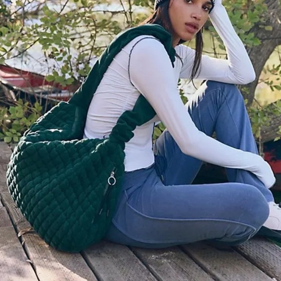 FP Movement by Free People Handbags - FP Movement by Free People Quilted Tote Bag in Forest Green